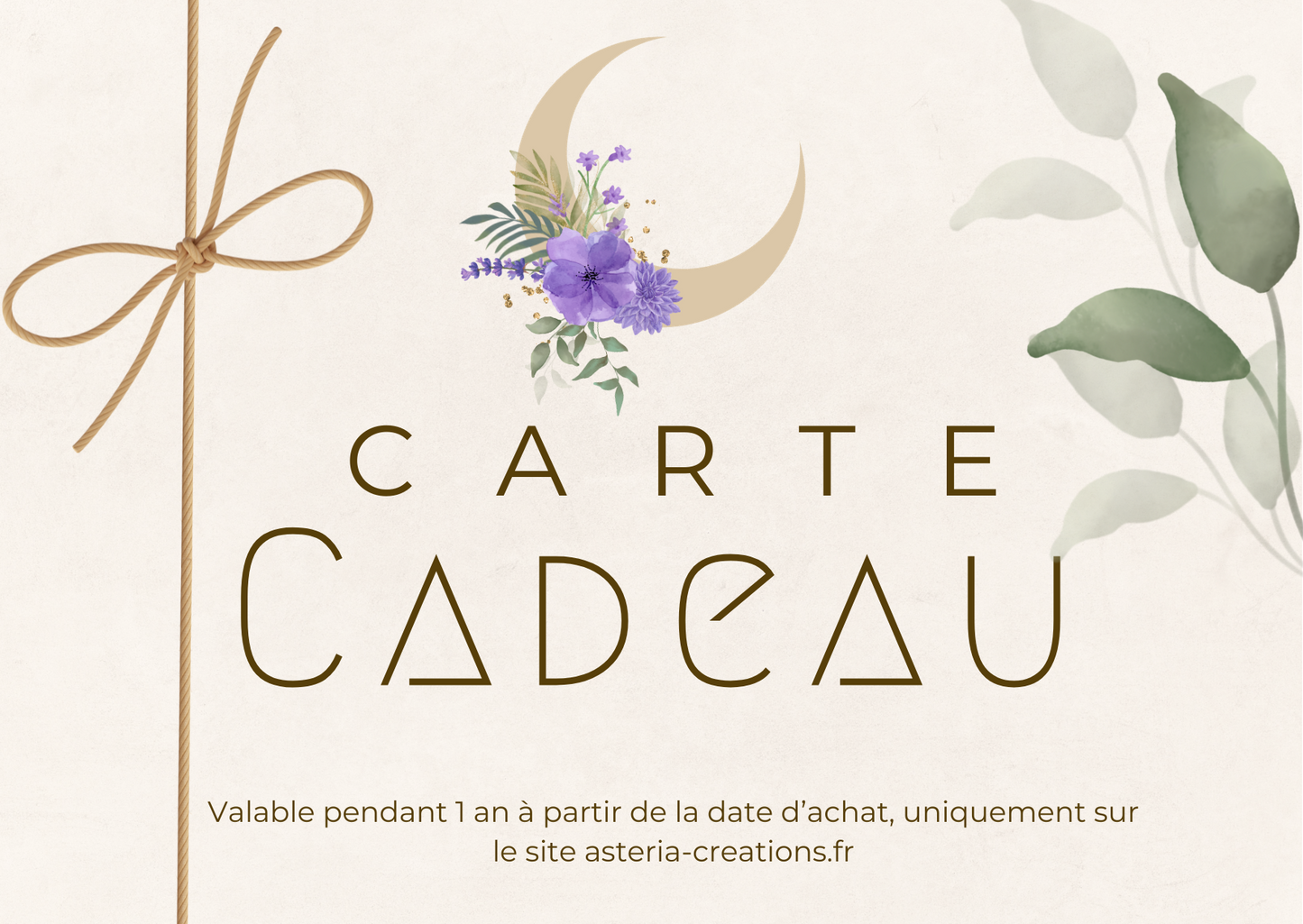 Carte cadeau Astéria créations