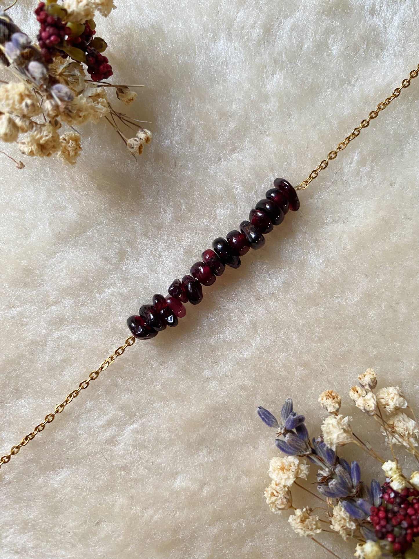 Bracelet Basique - Grenat Rouge Almandin