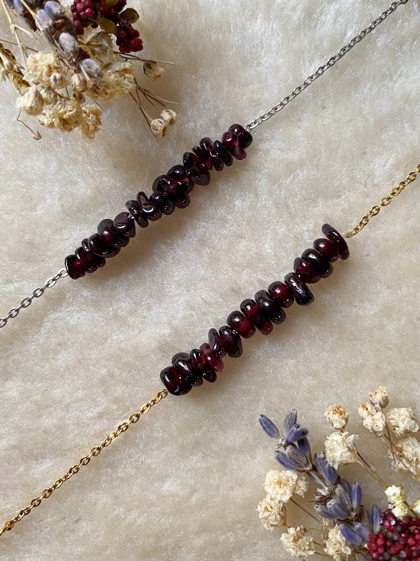 Bracelet Basique - Grenat Rouge Almandin