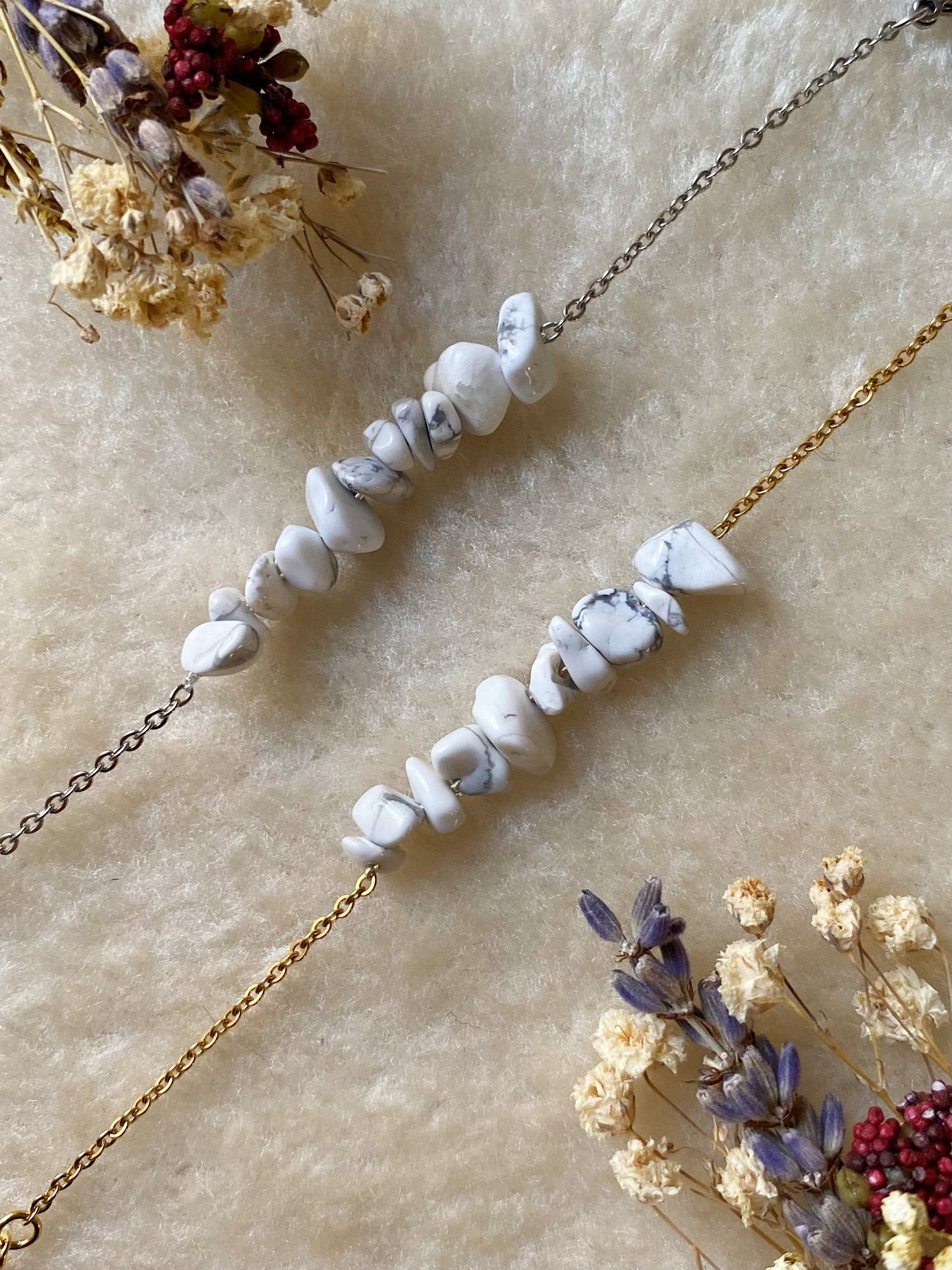 Bracelet Basique - Howlite Blanche