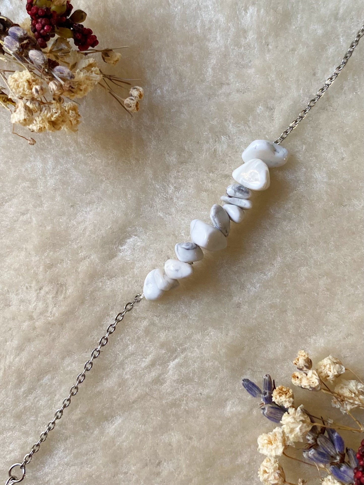 Bracelet Basique - Howlite Blanche