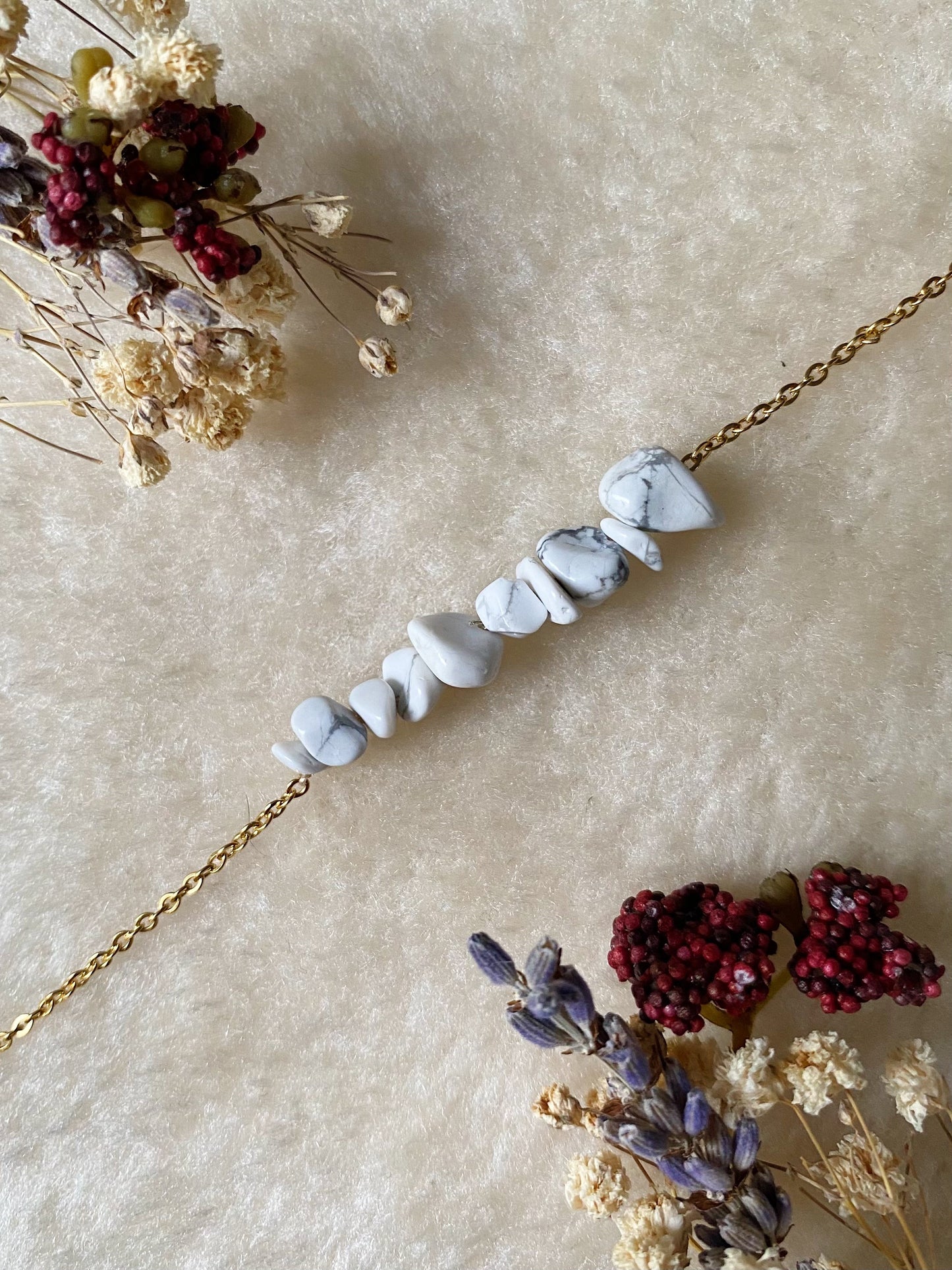 Bracelet Basique - Howlite Blanche